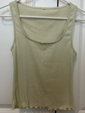 Aerie Frilled Trim Bow Tank Top